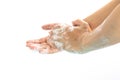 Washing hands with soap isolate on white background.Hygiene concept.ÃÂ ÃÂ ÃâÃÂ ÃÂ¹Ãâ Royalty Free Stock Photo